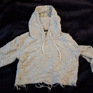 Brandy Melville Cropped Distressed Hoodie